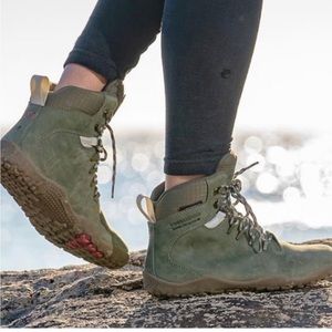 Vivo Barefoot Olive Lace-Up Boots